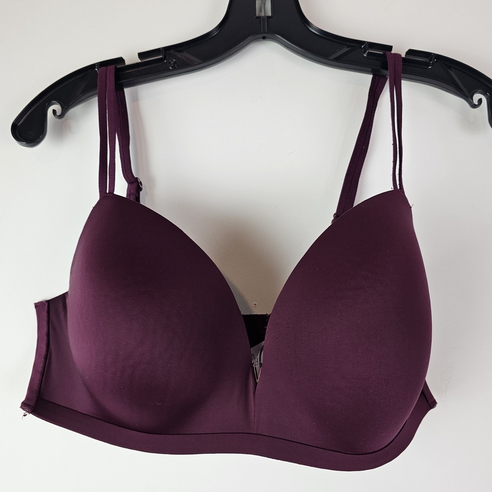Victoria's Secret Bra 36DD Padded No Wire Burgundy Purple Wireless